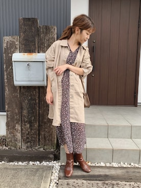 清水夏姫さん（レディース・160cm）の秋コーディネート