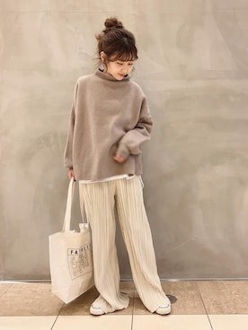 清水夏姫さん(レディース・160cm)の冬コーディネート