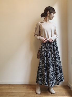 清水夏姫さん（レディース・160cm）の冬コーディネート