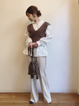 ニットベスト のレディース人気ファッションコーディネート Wear