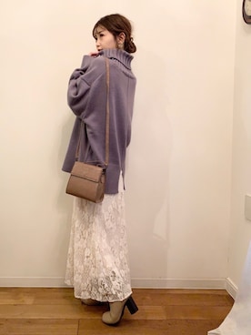 清水夏姫さん（レディース・160cm）の冬コーディネート