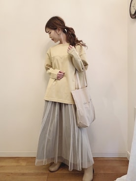 清水夏姫さん（レディース・160cm）の冬コーディネート