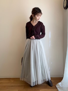 清水夏姫さん(レディース・160cm)の春コーディネート
