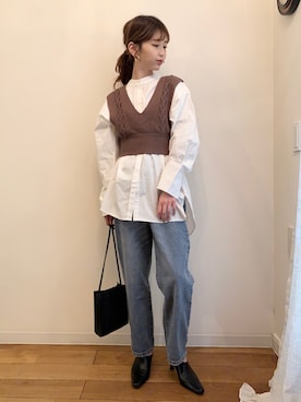 清水夏姫さん（レディース・160cm）の春コーディネート