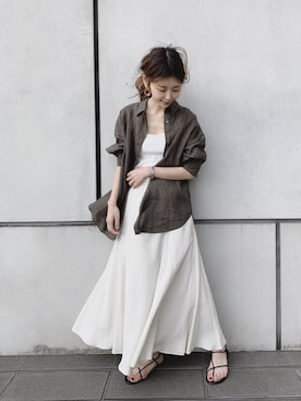 清水夏姫さん(レディース・160cm)の春コーディネート