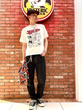 「アイテム（ウォレットチェーン）」を使った、RAIKIさん（メンズ・177cm）の夏コーディネート