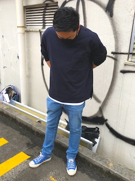 「nonnative（ノンネイティブ）のアイテム（スニーカー）」を使った、takashi2345さん（メンズ・176cm）の秋コーディネート