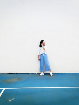「ELANDのアイテム」を使った、gaxiさん（レディース・165cm）の夏コーディネート