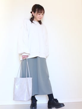 「ピスタチオ」｜「アイテム（スウェット）」を使った、yukari✩さん（レディース・154cm）の冬コーディネート