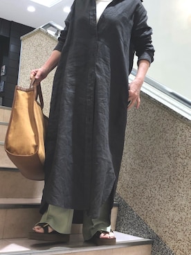 「RETRO GIRL（レトロガール）のタックセミフレアパンツ（その他パンツ）」を使った、mihairuさん（レディース・155cm）の夏コーディネート