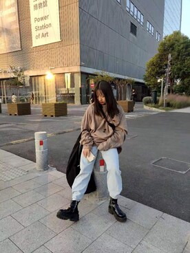 「UNIF（ユニフ）のアイテム（ブーツ）」を使った、9mmmwww9さん（レディース・160cm）の秋コーディネート