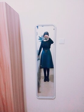 「F i.n.t（フィント）のアイテム（スカート、ブルー系）」を使った、Hydrangeaさん（レディース）の秋コーディネート