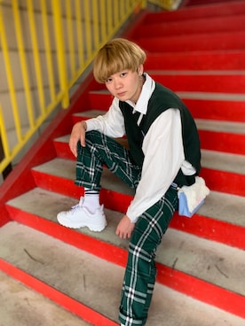 「L.H.P（エルエイチピー）のアイテム（ベスト）」を使った、まなとさん（メンズ・181cm）の夏コーディネート