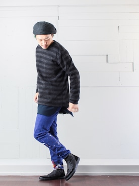 「masterkey（マスターキー）のアイテム（パンツ）」を使った、マッシーさん（メンズ・174cm）の秋コーディネート