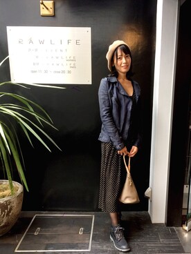 「ベレー帽推奨委員会」｜「アイテム（ブルゾン）」を使った、Katieさん（レディース・162cm）の秋コーディネート