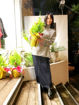 「Rawtus（ロータス）のアイテム（トップス）」を使った、Katieさん（レディース・162cm）の冬コーディネート