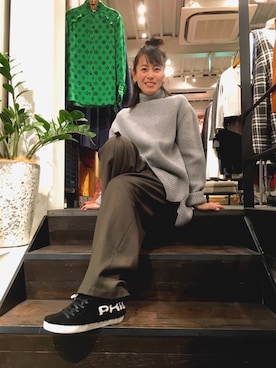 「Rawtus（ロータス）のアイテム（トップス）」を使った、Katieさん（レディース・162cm）の冬コーディネート