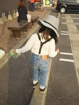 「OLD NAVY（オールドネイビー）のアイテム（帽子）」を使った、ShiMiさん（キッズ・110cm）の春コーディネート