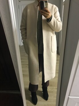 「Mo&Co.（モーアンドコー）のアイテム（ジャケット/アウター）」を使った、喜欢冷淡风的胖子さん（レディース・158cm）の冬コーディネート