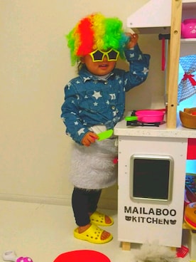 「DAISO（DAISO）のアイテム（その他、その他）」を使った、mylabooさん（キッズ・90cm）の冬コーディネート