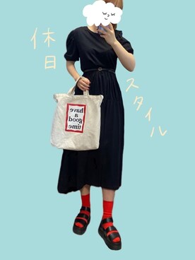 ベルトを使った 黒ワンピ の人気ファッションコーディネート Wear