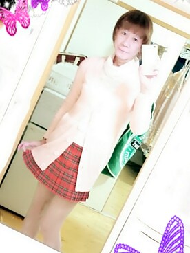 「CECIL McBEE（セシルマクビー）のアイテム（カーディガン/ボレロ）」を使った、LadiesLike　優稀。®さん（メンズ・171cm）の秋コーディネート
