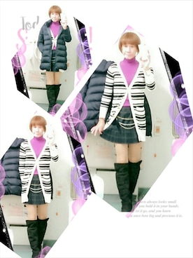 「CECIL McBEE（セシルマクビー）のアイテム（カーディガン/ボレロ）」を使った、LadiesLike　優稀。®さん（メンズ・171cm）の冬コーディネート