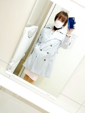 「アイテム（トレンチコート、パープル系）」を使った、LadiesLike　優稀。®さん（メンズ・171cm）の春コーディネート