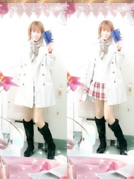 「アイテム（トレンチコート、パープル系）」を使った、LadiesLike　優稀。®さん（メンズ・171cm）の春コーディネート