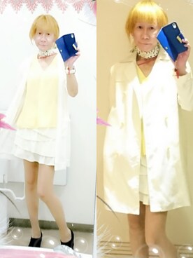 「no brand（ノーブランド）のアイテム（トレンチコート）」を使った、LadiesLike　優稀。®さん（メンズ・171cm）の春コーディネート