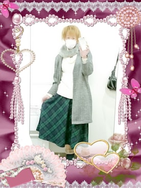 「アイテム（ネックウォーマー/スヌード、シルバー系）」を使った、LadiesLike　優稀。®さん（メンズ・171cm）の冬コーディネート