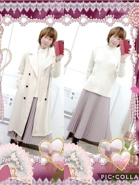 「フェイクレザー」｜「アイテム（トレンチコート）」を使った、LadiesLike　優稀。®さん（メンズ・171cm）の冬コーディネート