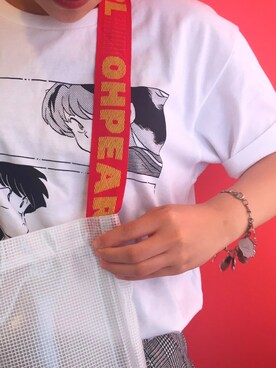 「Desigual（デシグアル）のアイテム（Tシャツ/カットソー）」を使った、揚げ餅さんさん（レディース・152cm）の夏コーディネート