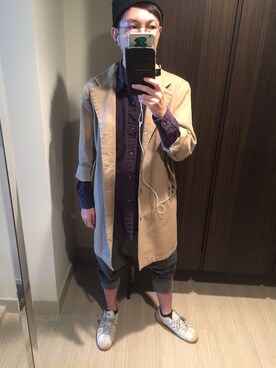 「アキコーデ」｜「アイテム（チェスターコート）」を使った、HxTxKさん（メンズ・164cm）の秋コーディネート