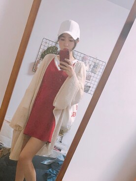 「Tengaのアイテム（エコバッグ/サブバッグ、ホワイト系）」を使った、特级桃子tristaさん（レディース・164cm）の春コーディネート