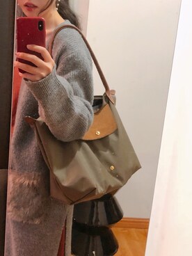 「LONGCHAMP（ロンシャン）のアイテム（ハンドバッグ、その他）」を使った、特级桃子tristaさん（レディース・164cm）の春コーディネート