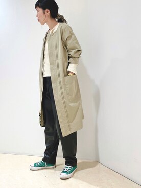 「ヘアアレンジ」｜「アイテム（ノーカラージャケット）」を使った、しもむーさん（レディース・167cm）の秋コーディネート