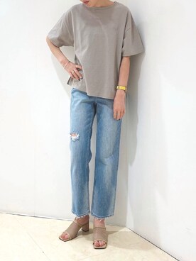 「KBF（ケイビーエフ）のアイテム（ブレスレット）」を使った、しもむーさん（レディース・167cm）の春コーディネート