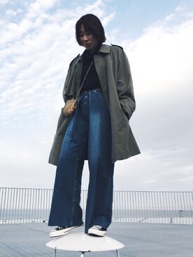 「JOHN LAWRENCE SULLIVAN」｜「アイテム（トレンチコート）」を使った、TOMさん（レディース・164cm）の春コーディネート
