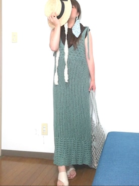 「透かし編みニット」｜「アイテム（雑貨/ホビー）」を使った、はる ◌˳⚛˚⌖capter.01さん（レディース・159cm）の夏コーディネート