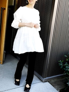 「ティアードブラウス」｜akahori_picさん（レディース・161cm）の冬コーディネート