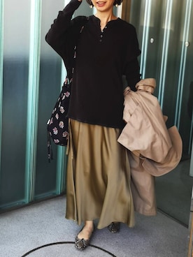 「ADAM ET ROPE'（アダムエロペ）のアイテム（トレンチコート）」を使った、akahori_picさん（レディース・161cm）の春コーディネート