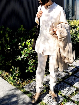 「ADAM ET ROPE'（アダムエロペ）のアイテム（トレンチコート）」を使った、akahori_picさん（レディース・161cm）の春コーディネート