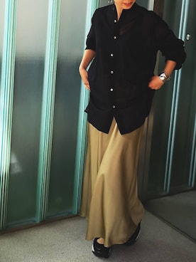 「UNITED ARROWS（ユナイテッドアローズ）のアイテム（シャツ/ブラウス）」を使った、akahori_picさん（レディース・161cm）の春コーディネート