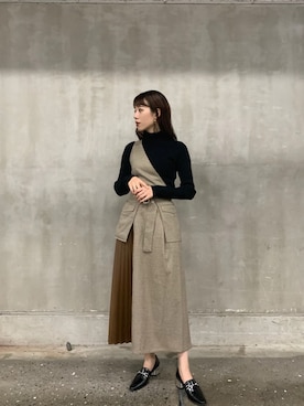 「アイテム（ワンピース、その他）」を使った、miyabi uechiさん（レディース・162cm）の秋コーディネート