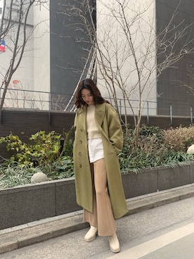 「ピスタチオ」｜「アイテム（ブーツ）」を使った、miyabi uechiさん（レディース・162cm）の冬コーディネート