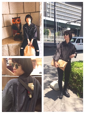 サスペンダーを使った 全身黒 の人気ファッションコーディネート Wear