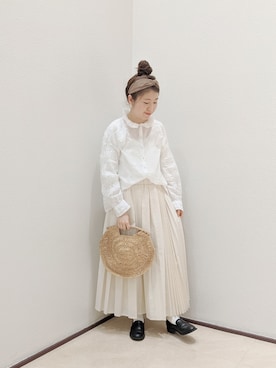 「丸襟ブラウス」｜masumoさん（レディース・155cm）の春コーディネート