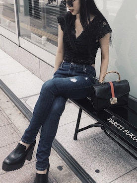 「ENVYM（アンビー）のアイテム（パンツ）」を使った、envym_akaneさん（レディース・160cm）の夏コーディネート