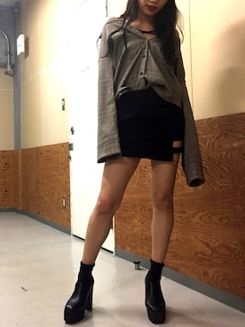 「アイテム（トップス、ブラウン系）」を使った、envym_akaneさん（レディース・160cm）の秋コーディネート